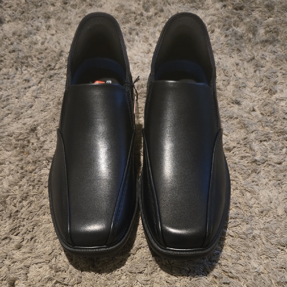 Skechers Men's Black Slip-Ins Square-Toe Dress Loafers